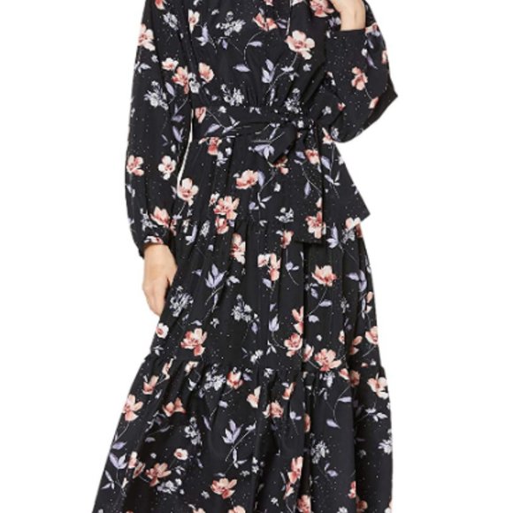 Dress flower pleated long skirt lady